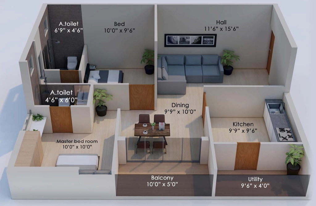 2 BHK Flat in Soulspace Uptown in Madukarai, Coimbatore - Image 931994