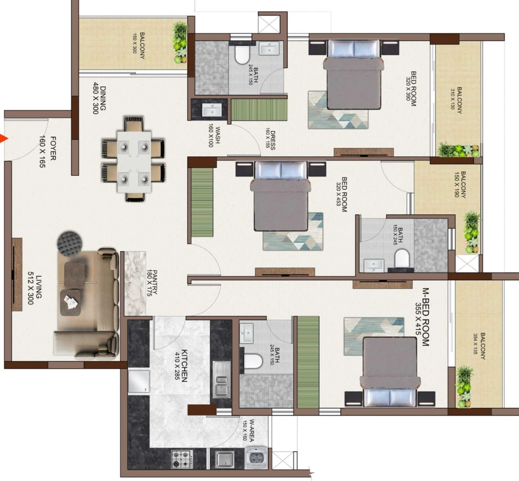 3 BHK Flat in Sree Dhnaya ARC in Sasthamangalam, Thiruvananthapuram - Image 931998
