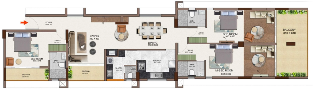 3 BHK Flat in Sree Dhnaya ARC in Sasthamangalam, Thiruvananthapuram - Image 932000