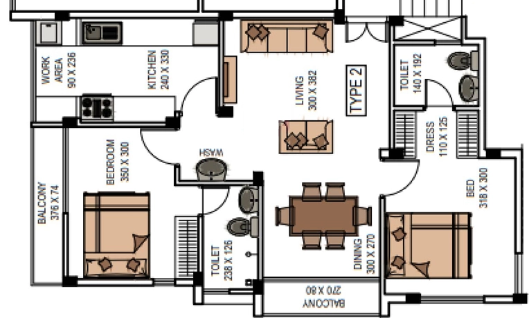2 BHK Flat in Sterling Sameeram in Elamakkara, Kochi - Image 932001
