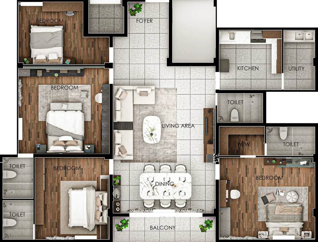 4 BHK Flat in Soulspace ABV Arbor in Ramanathapuram, Coimbatore - Image 932005