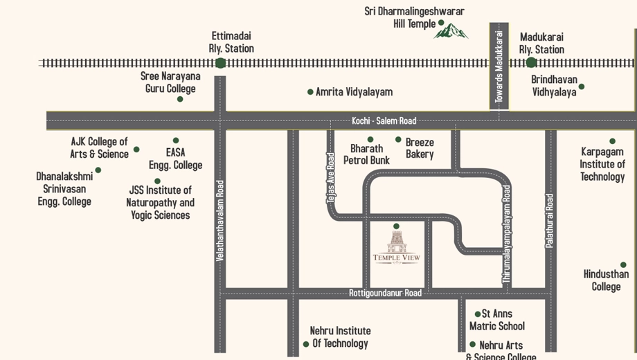 Location of Ave Temple View in Madukarai, Coimbatore - Image 437835