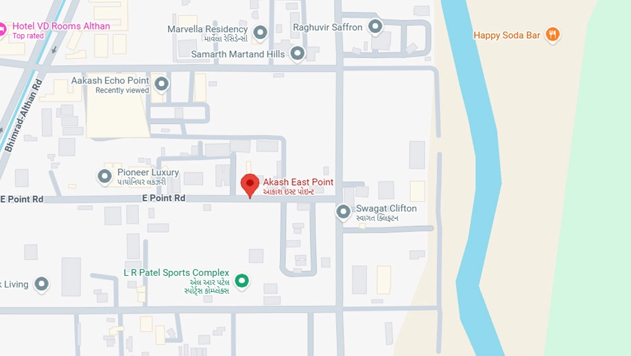 Location of Aakash East Point in Bhimrad, Surat - Image 437850