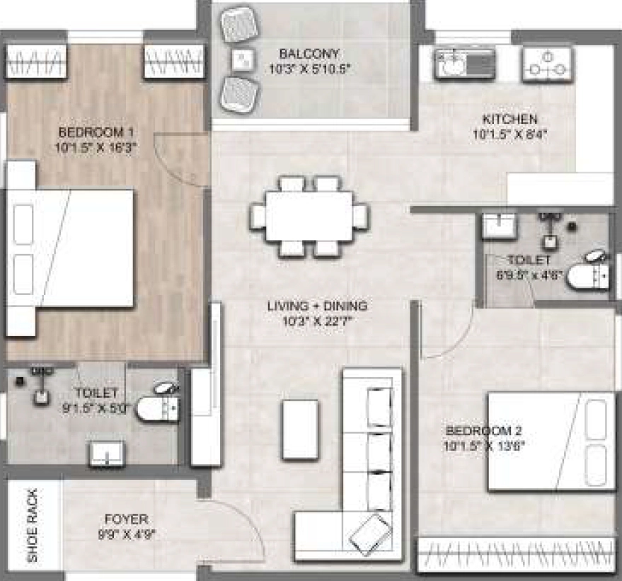 2 BHK Flat in Novascape Uptown in Keeranatham, Coimbatore - Image 932040