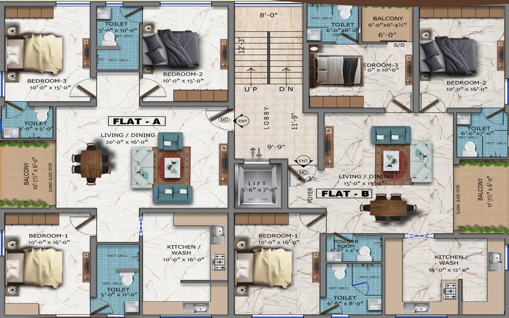 Floor Plan of Dhiyas Aurum in K K Pudur, Coimbatore - Image 437880