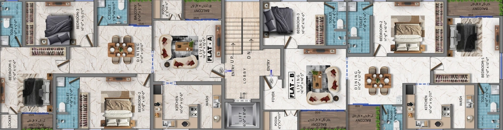 Floor Plan of Dhiya kripa in Saibaba Colony, Coimbatore - Image 437885