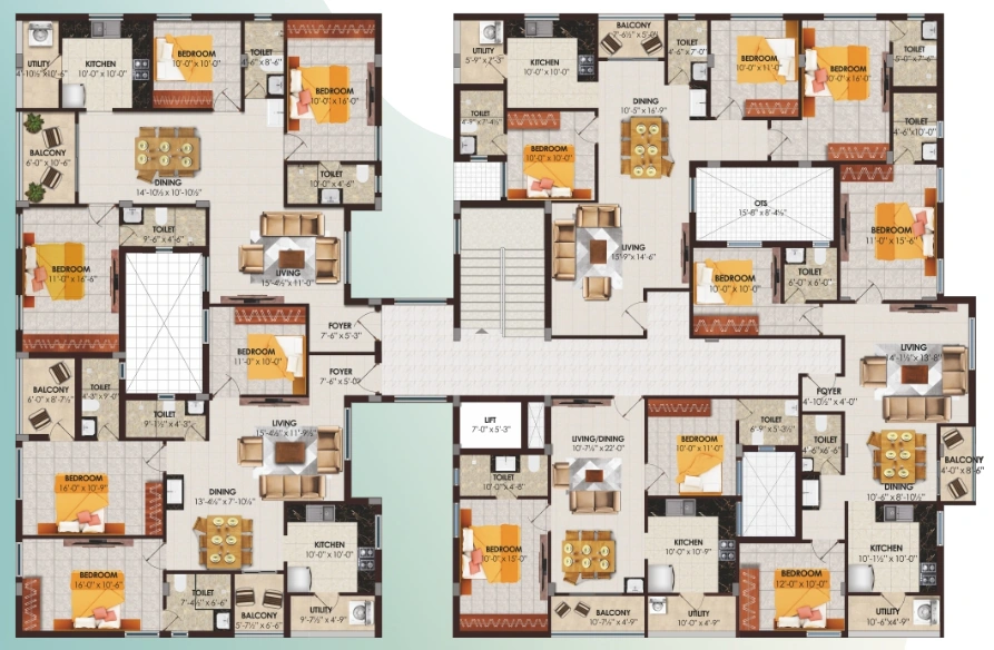 Floor Plan of Mukurthi Tiara in Saravanampatti, Coimbatore - Image 437911