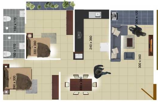 2 BHK Flat in Vivia Pamant in Edappally, Kochi - Image 932064