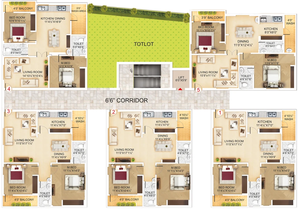 Floor Plan of HCPL Pushkara Enclave in Kesarapalle, Vijayawada - Image 437990