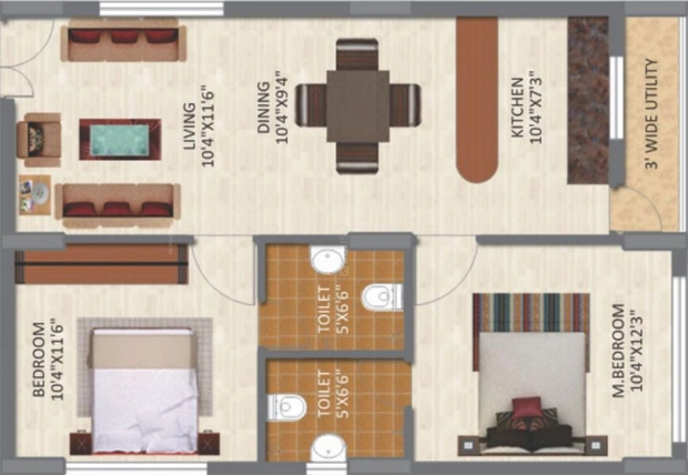 2 BHK Flat in Keystones AVSR Skycourt in Bhavanipuram, Vijayawada - Image 932077