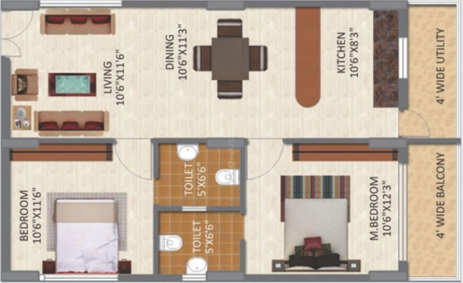 2 BHK Flat in Keystones AVSR Skycourt in Bhavanipuram, Vijayawada - Image 932078
