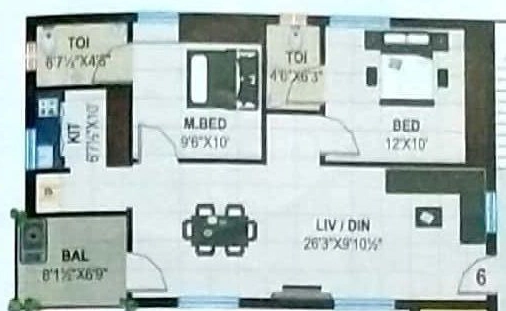 2 BHK Flat in Maharudraksha Shivani Elite And Srinivas Elite in Kesarapalle, Vijayawada - Image 932076