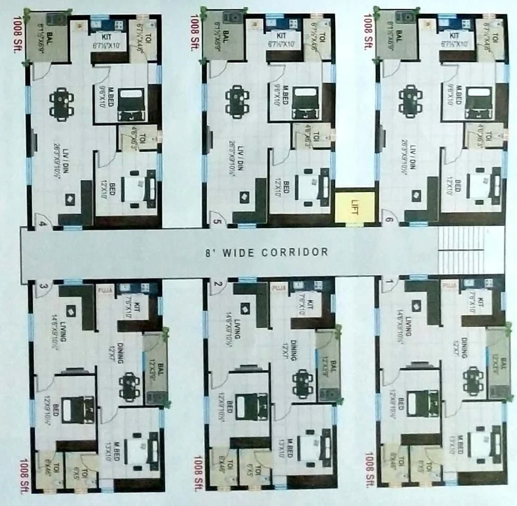 Floor Plan of Maharudraksha Shivani Elite And Srinivas Elite in Kesarapalle, Vijayawada - Image 437973