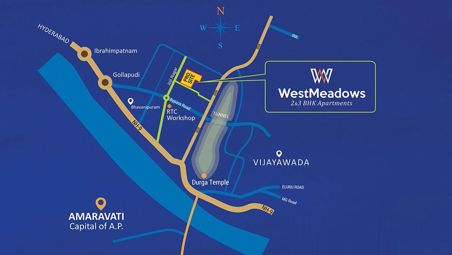 Location of SKT West Meadows in Bhavanipuram, Vijayawada - Image 437965