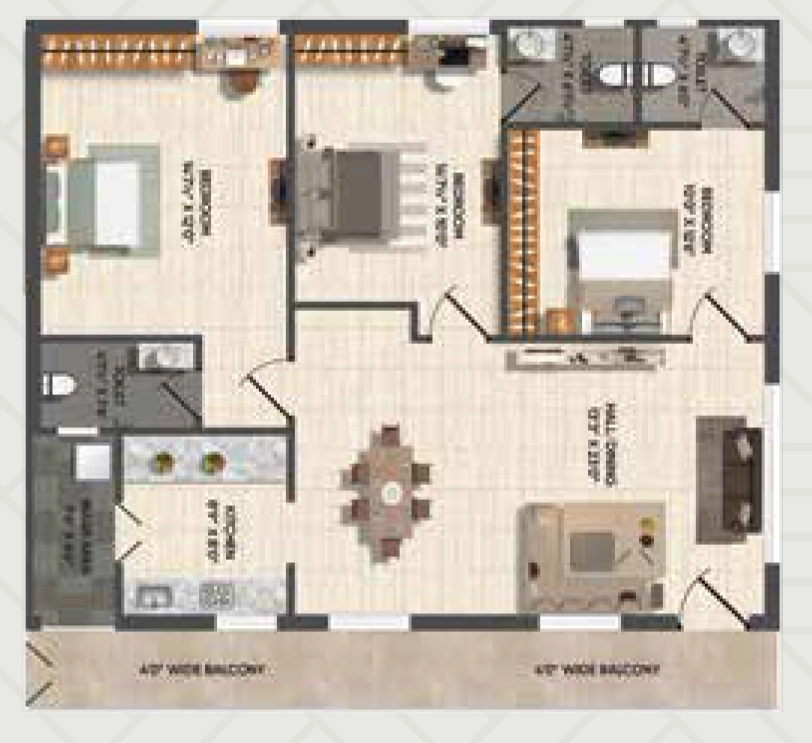 3 BHK Flat in Sri Sreecity The Platina in Gosala, Vijayawada - Image 932073
