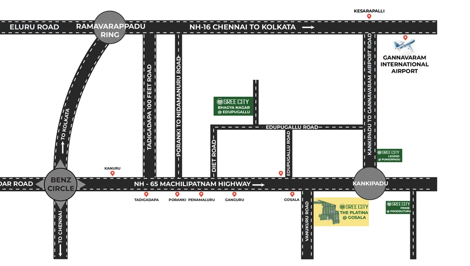 Location of Sri Sreecity The Platina in Gosala, Vijayawada - Image 437958