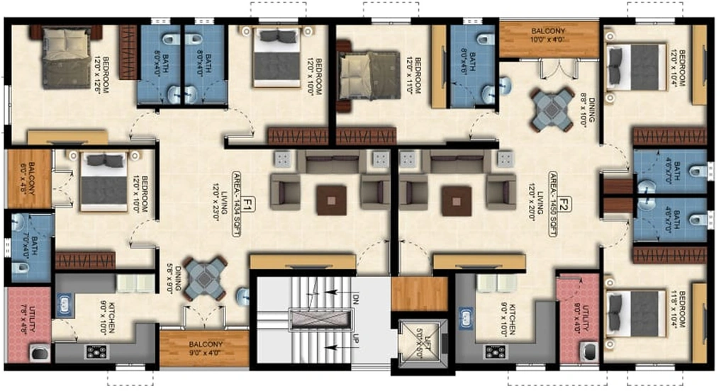 Floor Plan of Green Emerald in Mogappair, Chennai - Image 438014