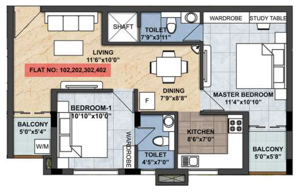 2 BHK Flat in Jayaswathy Swathy Ramalakshmi Paradise in Perambur, Chennai - Image 932105