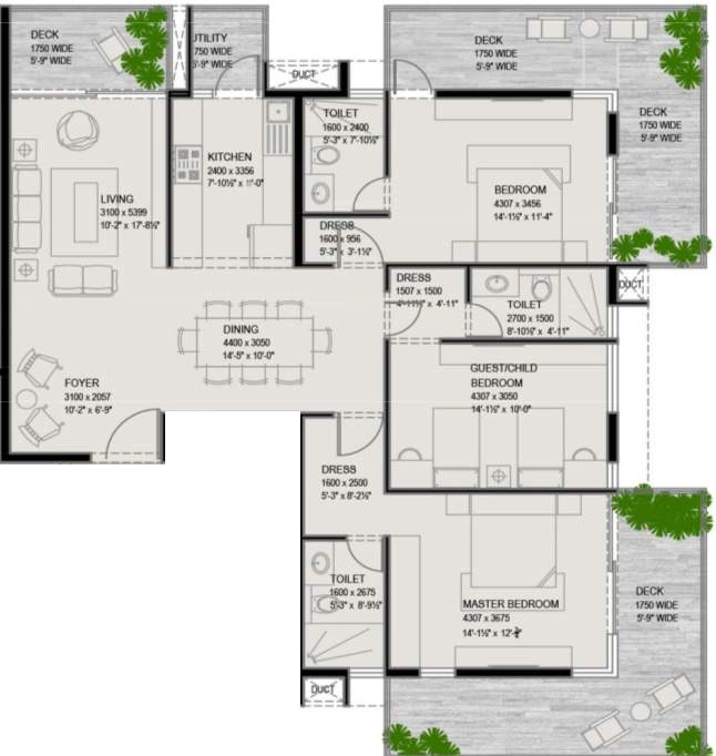 3 BHK Flat in CR The Big Tree in Jayanagar, Bangalore - Image 932100