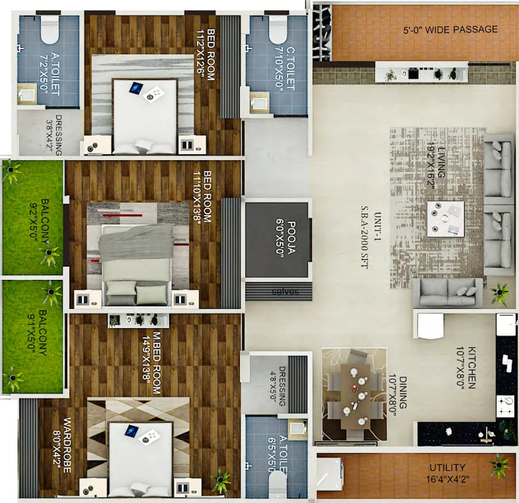 3 BHK Flat in Marvella Samvrudhi in Jayanagar, Bangalore - Image 932110