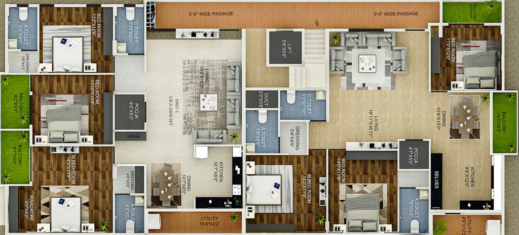 Floor Plan of Marvella Samvrudhi in Jayanagar, Bangalore - Image 438058