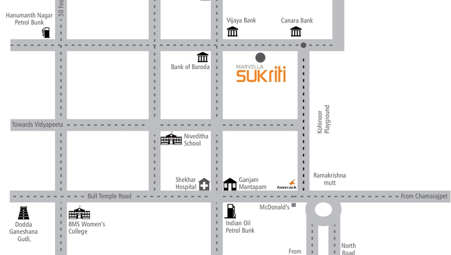 Location of Marvella Sukruti in Basavanagudi, Bangalore - Image 438063