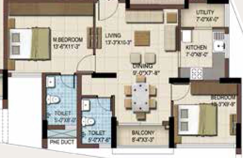 2 BHK Flat in Kriticons Aristo in Urapakkam, Chennai - Image 932119