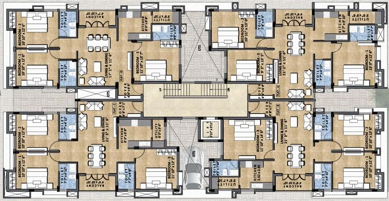 Floor Plan of Kriticons Floret in Anna Nagar, Chennai - Image 438090