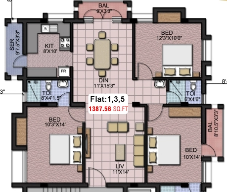 3 BHK Flat in Maxis Pushpam in Anna Nagar, Chennai - Image 932164
