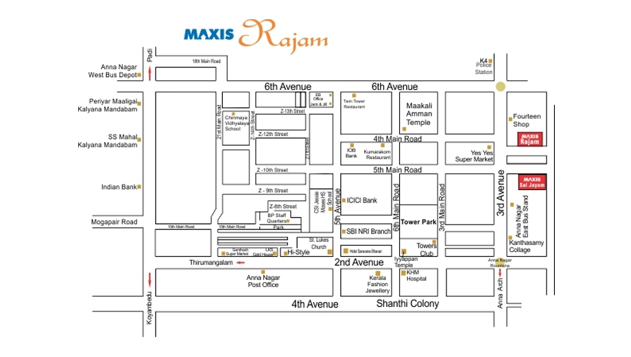 Location of Maxis Rajam in Anna Nagar, Chennai - Image 438203