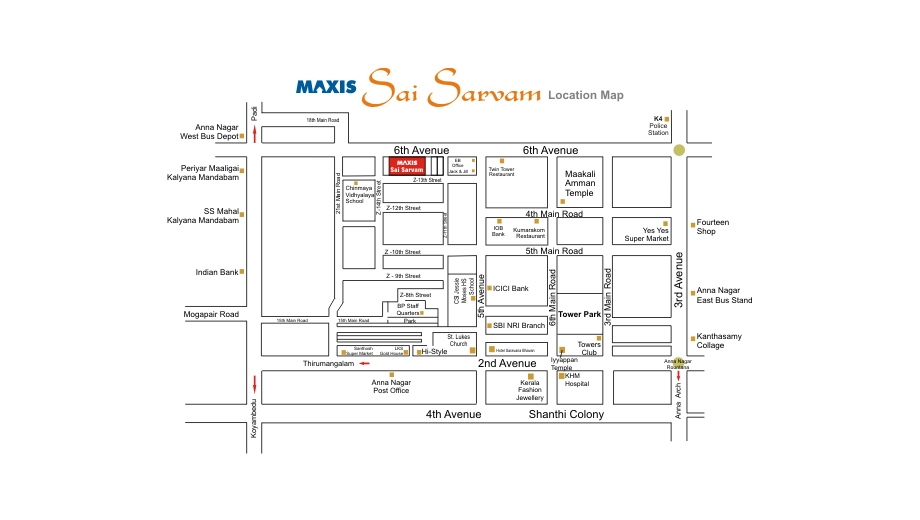 Location of Maxis Sai Sarvam in Anna Nagar, Chennai - Image 438197