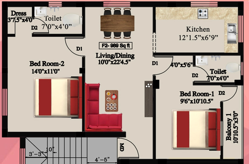 2 BHK Flat in MLR Flats in Perambur, Chennai - Image 932170
