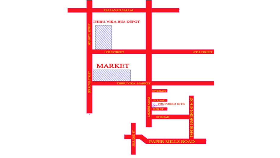 Location of MLR Flats in Perambur, Chennai - Image 438233