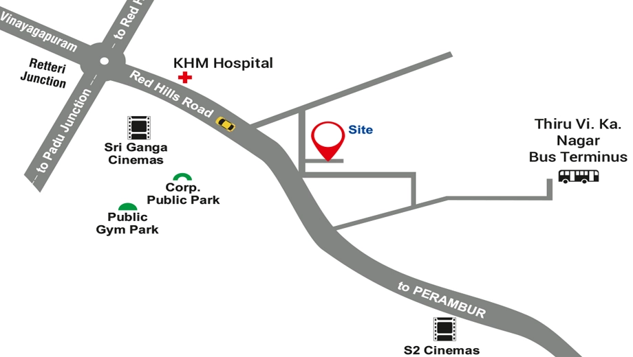Location of MLR Ravana Homes in Kolathur, Chennai - Image 438184