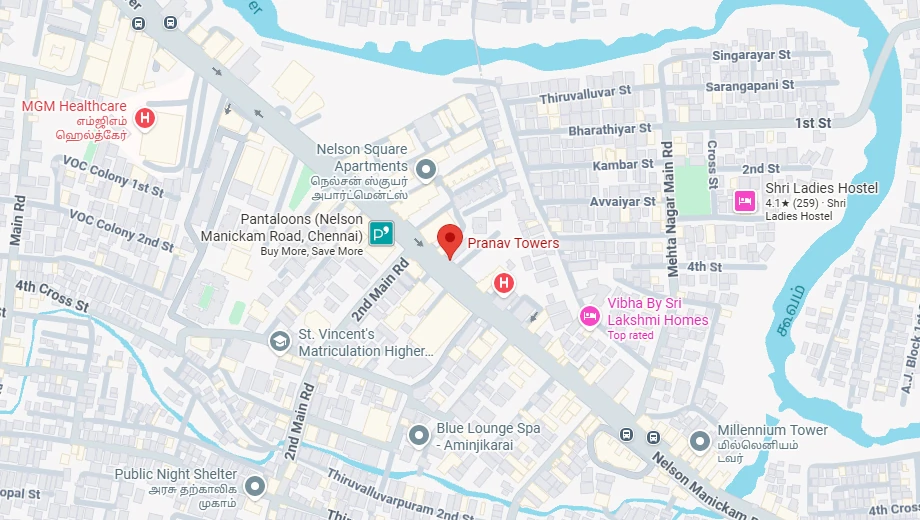 Location of Pranav Towers in Aminjikarai, Chennai - Image 438170