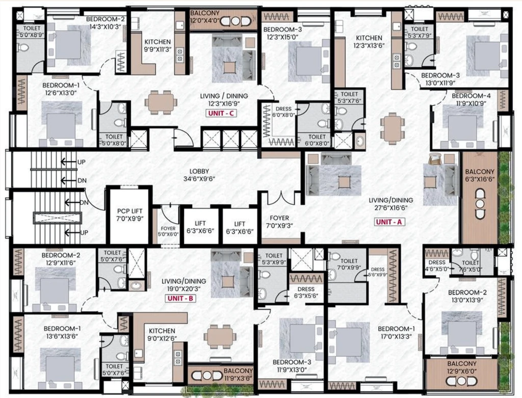 Floor Plan of Prince Shantiveer in Purasaiwakkam, Chennai - Image 438129