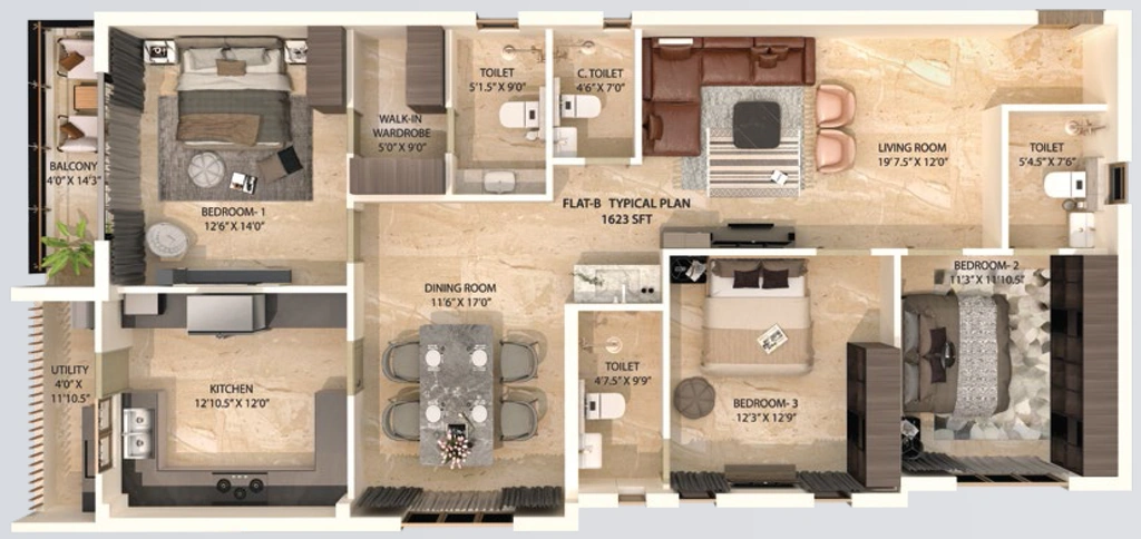 3 BHK Flat in Salma Panache Residences in Kilpauk, Chennai - Image 932142