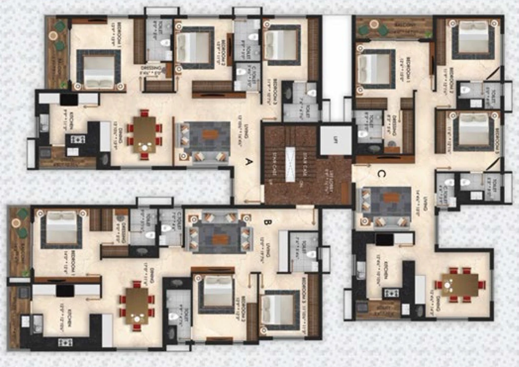 Floor Plan of Salma Panache Residences in Kilpauk, Chennai - Image 438161
