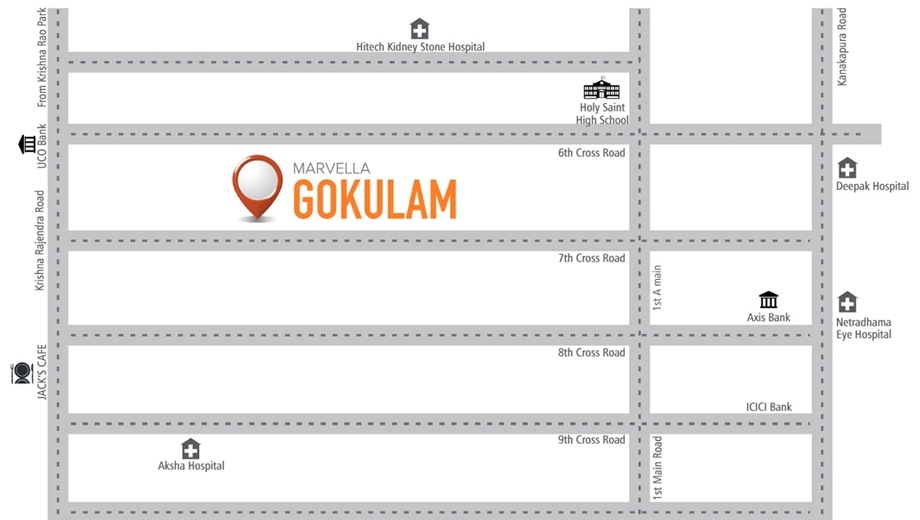 Location of Marvella Gokulam in Jayanagar, Bangalore - Image 438107