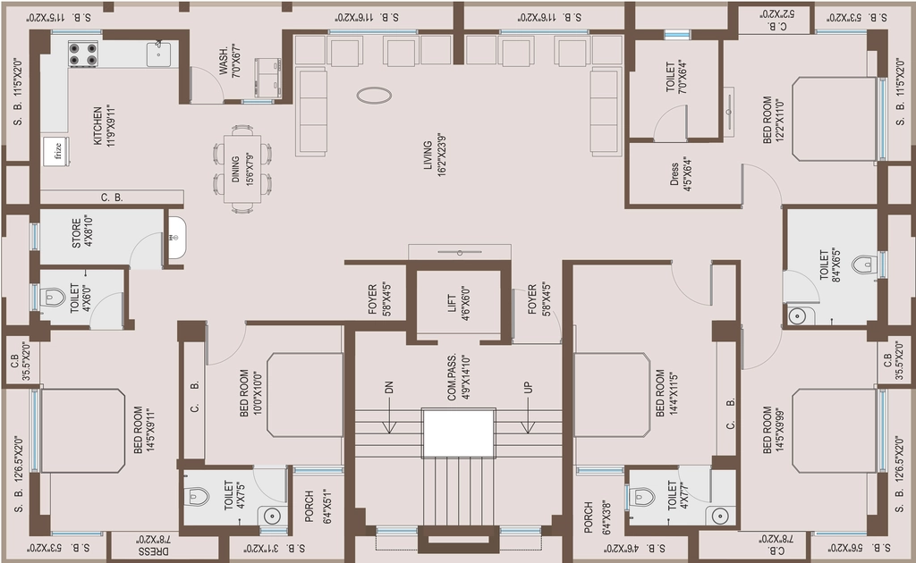 5 BHK Flat in Akshar Vraj Height in Bhakti Nagar, Rajkot - Image 932139