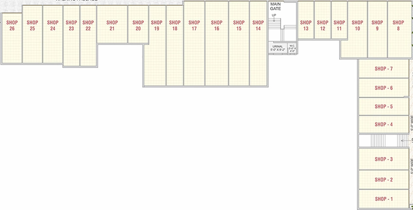 Floor Plan of Commercial Shree Crystal City in Bhakti Nagar, Rajkot - Image 438215