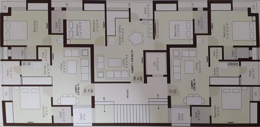 Floor Plan of Gurukrupa Aagam Avenue in Bhakti Nagar, Rajkot - Image 438223