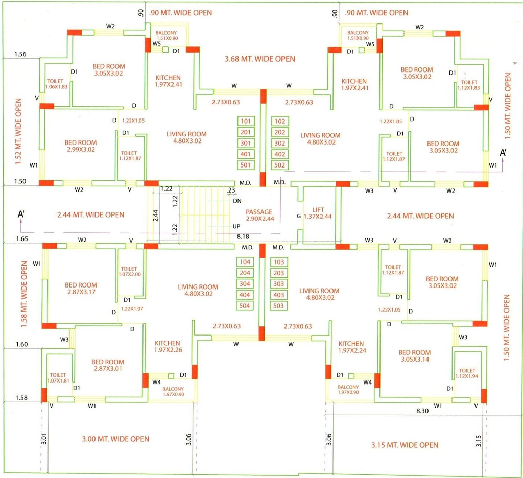 Floor Plan of Mustafa Ishaan Gold in Bhakti Nagar, Rajkot - Image 438241