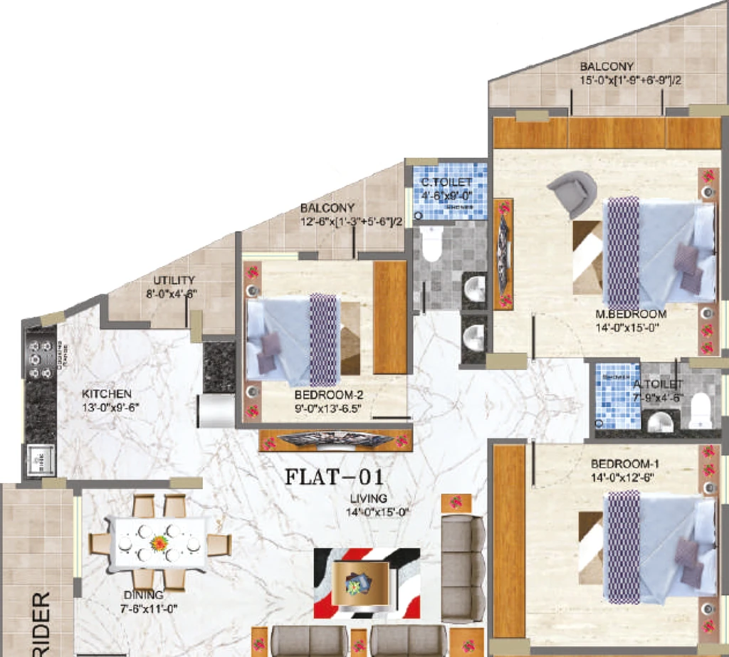 3 BHK Flat in HP Hanshis Hill View in Banashankari, Bangalore - Image 932176