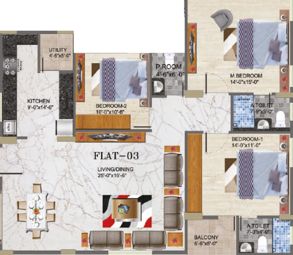 3 BHK Flat in HP Hanshis Hill View in Banashankari, Bangalore - Image 932177