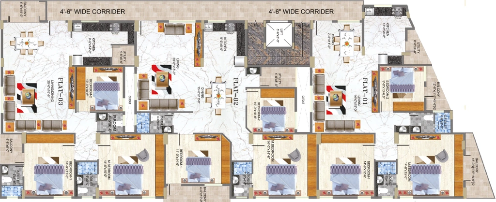 Floor Plan of HP Hanshis Hill View in Banashankari, Bangalore - Image 438254