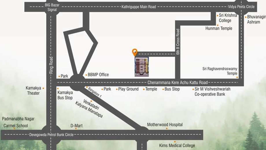 Location of HP Hanshis Hill View in Banashankari, Bangalore - Image 438253