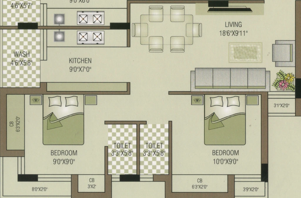 2 BHK Flat in Jay Giriraj in Bhakti Nagar, Rajkot - Image 932174