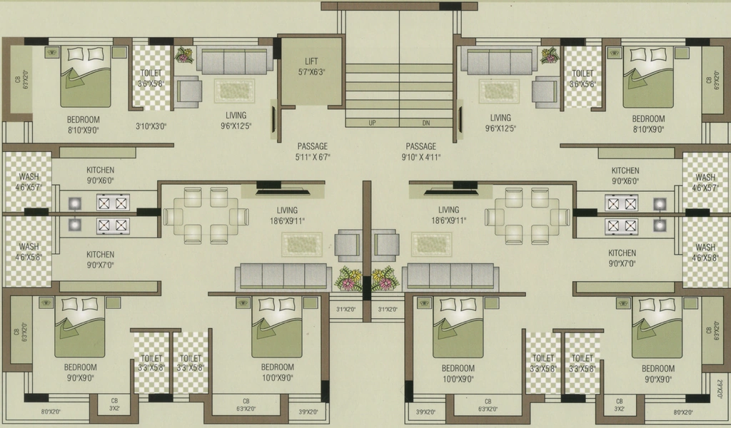 Floor Plan of Jay Giriraj in Bhakti Nagar, Rajkot - Image 438250
