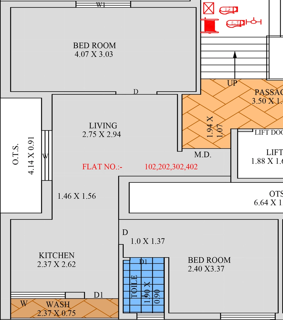 2 BHK Flat in Rameshbhai Mira Madhav Avenue in Lakshmiwadi, Rajkot - Image 932179